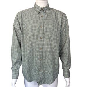 Red Head Mens Wrinkle-Free Plaid Button-Down Shirt Long Sleeves Green Large